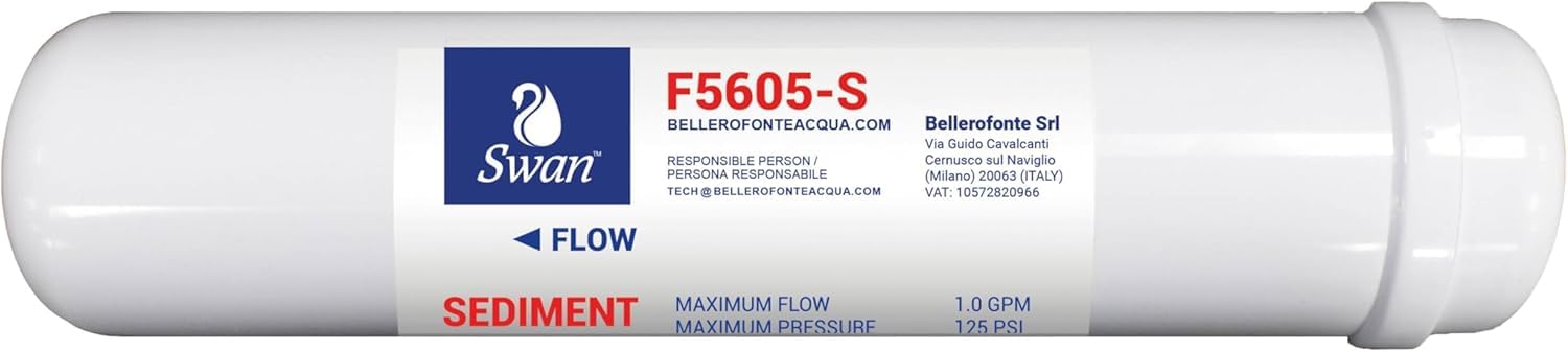 Bellerofonte Swan Set 2 Filtri in Linea 12" Sedimenti+GAC Argento