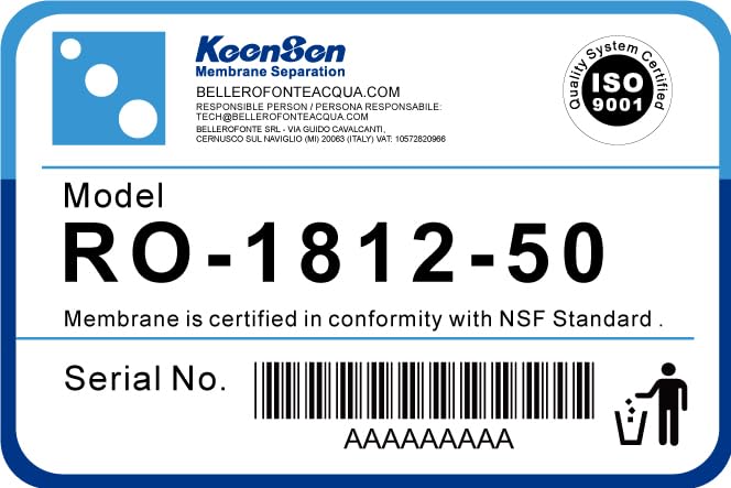 Bellerofonte RO-1812-50 membrana osmosi inversa 50 GPD 3 pezzi acqua pura
