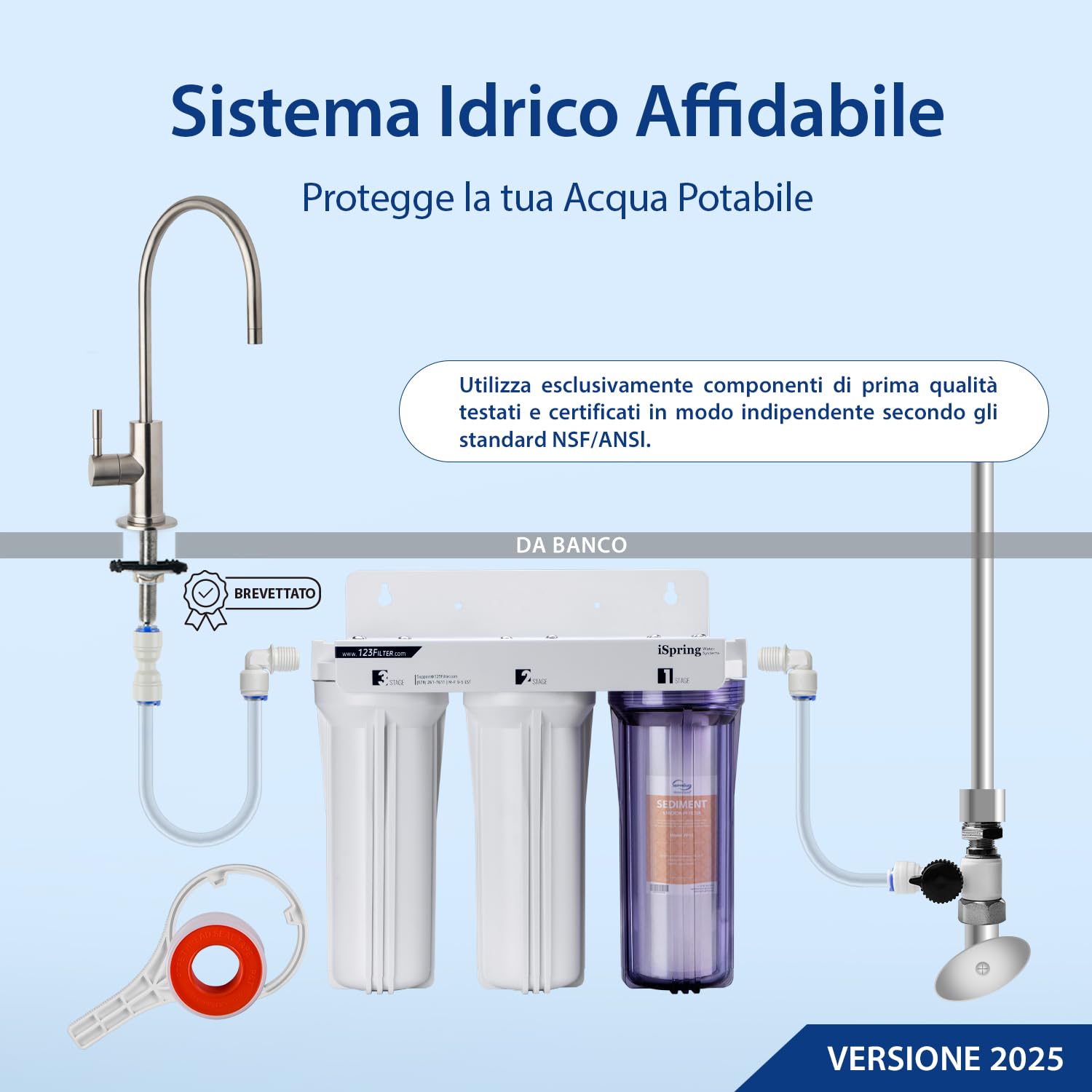 iSpring US31 filtro acqua sottolavello 3 stadi 1 GPM