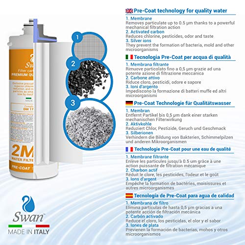 Bellerofonte Swan 2MF AG cartuccia filtro 0,5 micron argento