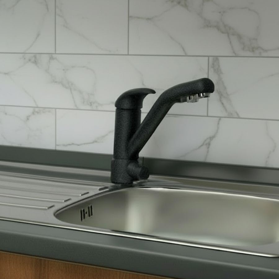 Bellerofonte Rubinetto Cucina 3 Vie Nero Miscelatore
