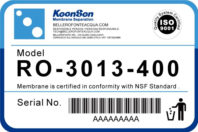 Bellerofonte RO-3013-400 GPD membrana osmosi 2 pezzi alta reiezione
