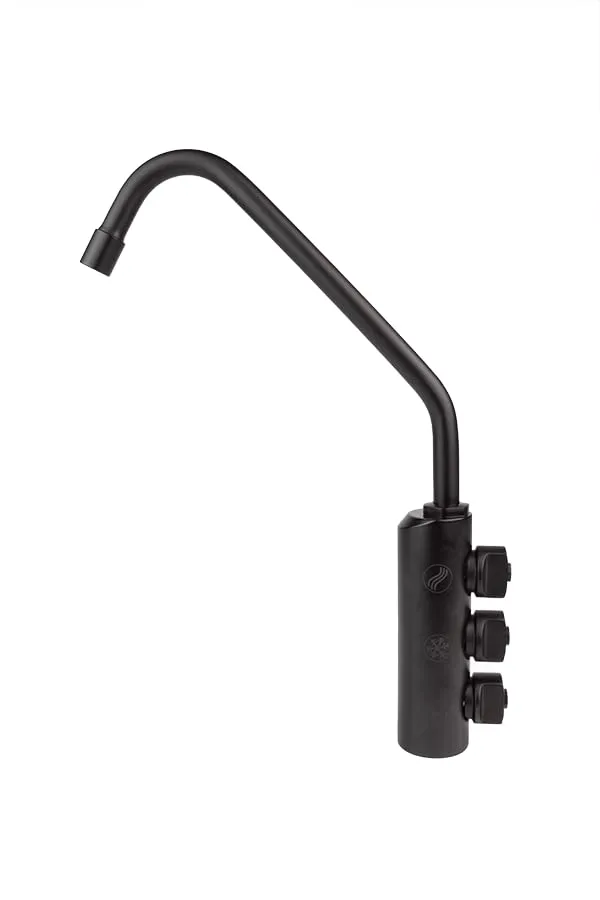 Bellerofonte Rubinetto Alto 3 Vie Sottobanco Nero