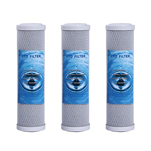 Huining CTO Cartuccia Filtro Carbone 10" 5 Micron 3 Pezzi