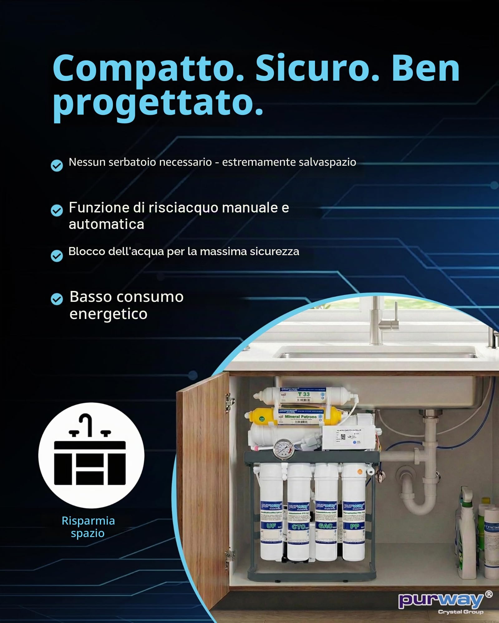 AB Group PUR Booster Quick 7 impianto osmosi 600 GPD