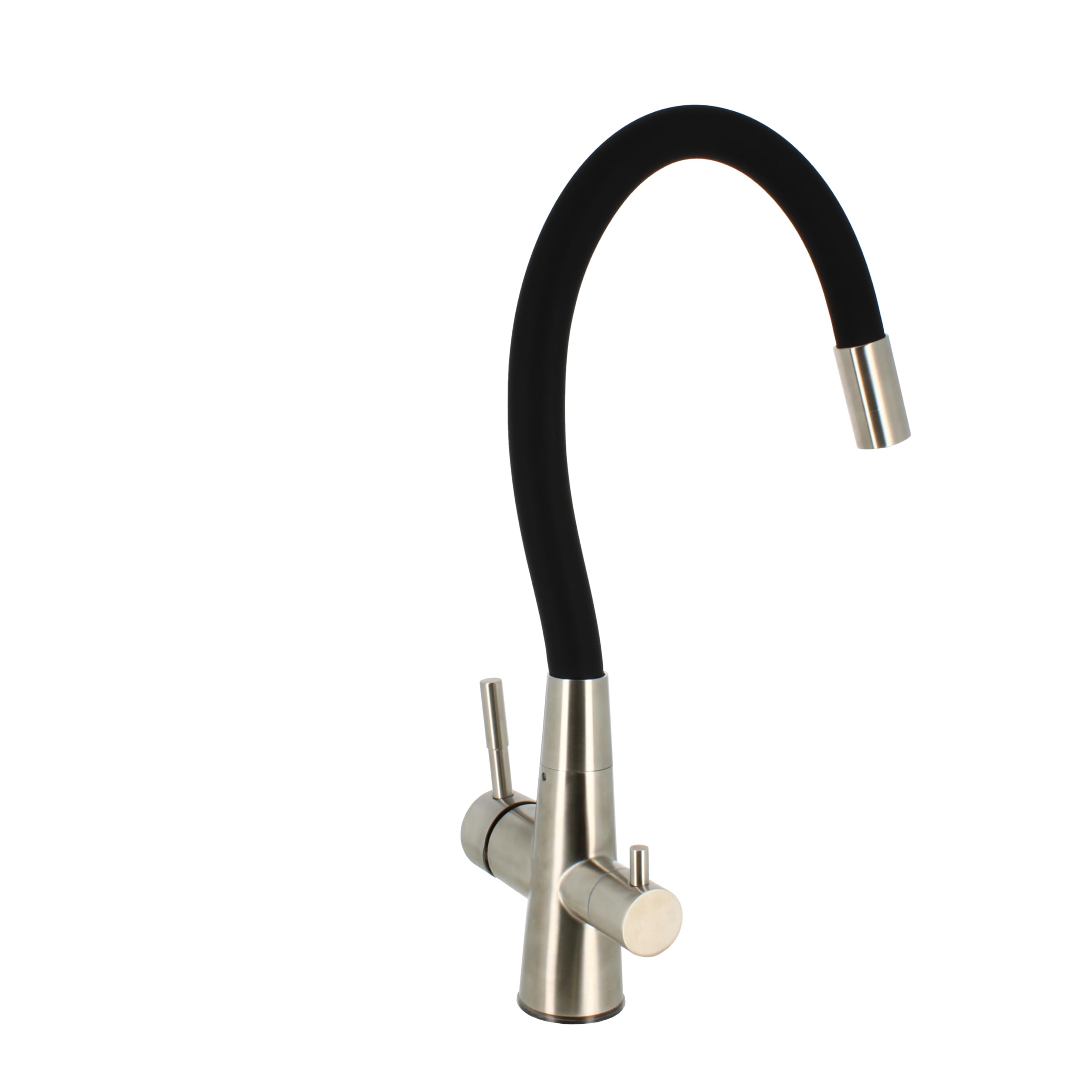 Bellerofonte Rubinetto 3 Vie Cucina Canna Flessibile Nera