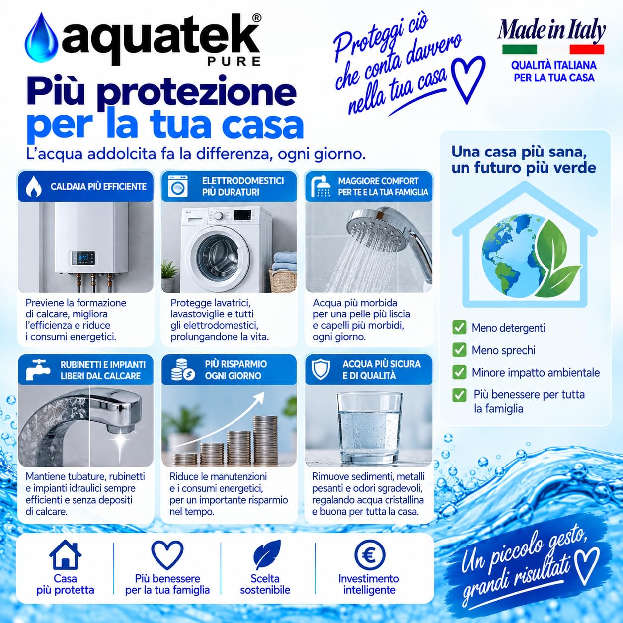 Aquatek Wave B-LCD Addolcitore Acqua 30 Litri Automatico