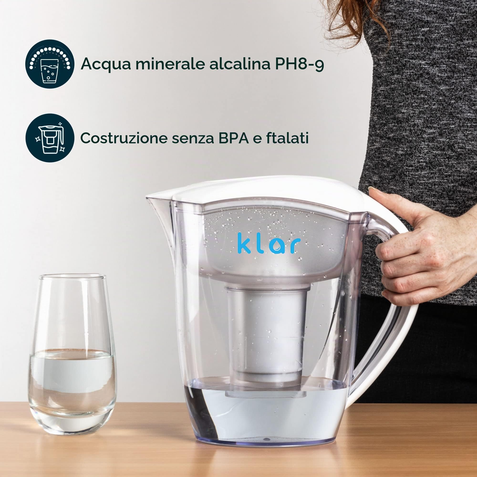 AB Group Klar Water Caraffa filtrante 3,5 L antifluoro