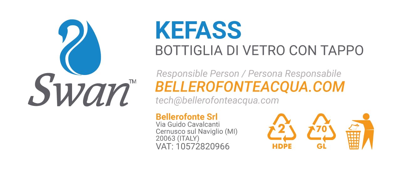 Bellerofonte Swan Kefass Bottiglia Vetro 12x750 ml Tappo Vite