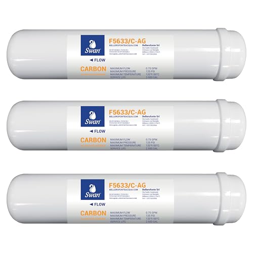 Bellerofonte filtro in linea carbone argento 12" 3 pezzi