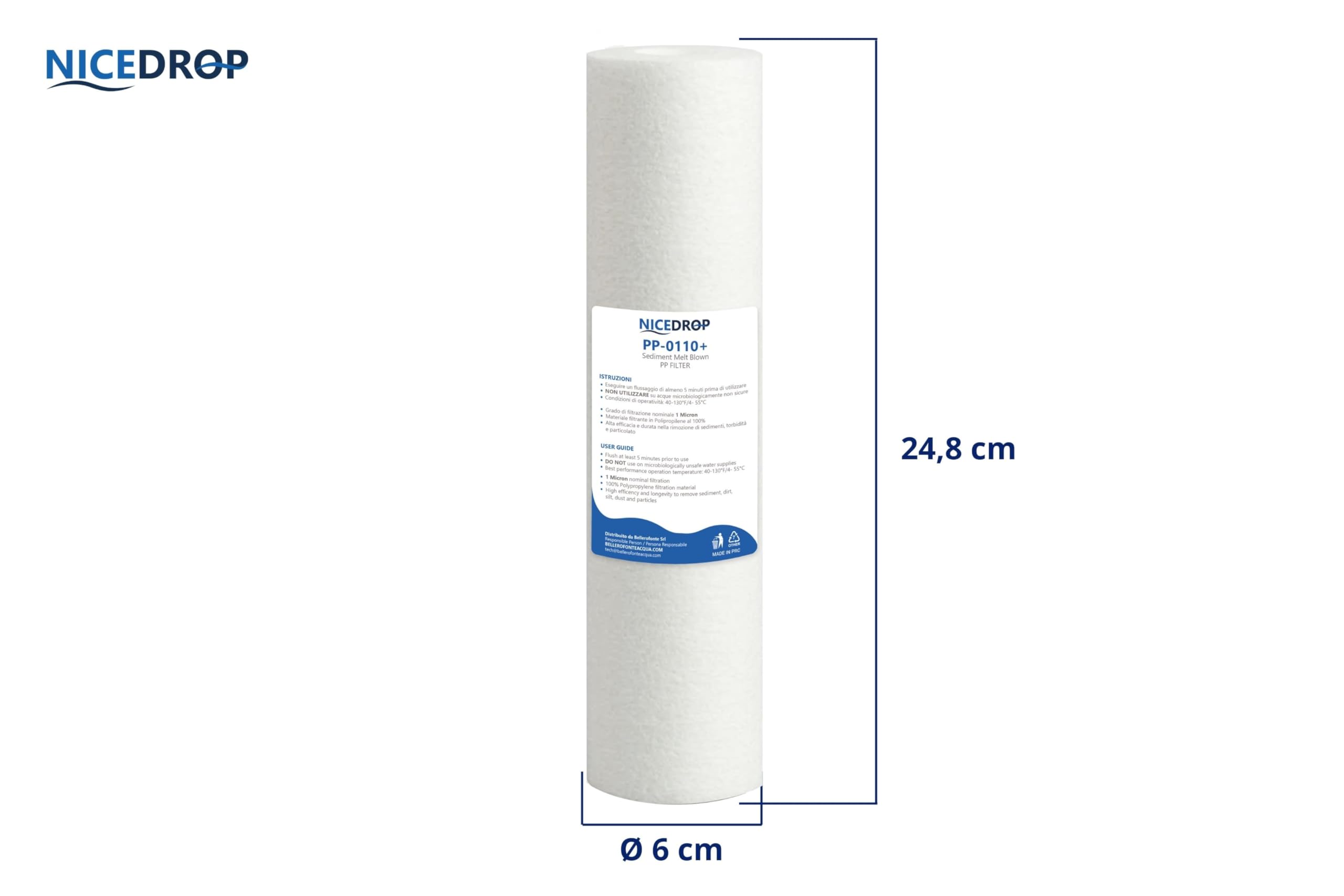 Bellerofonte Swan Cartuccia Sedimenti 10" 1 Micron 1 pz