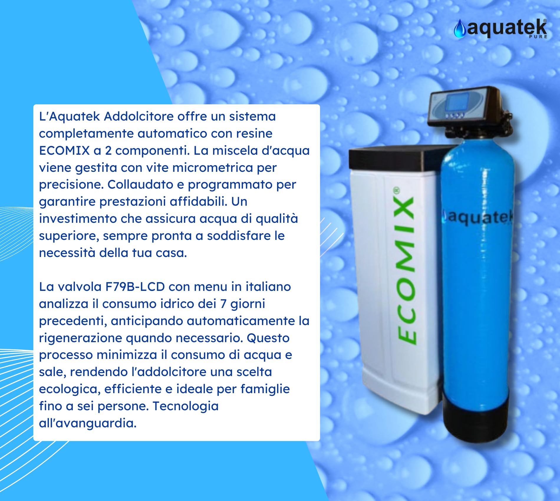Aquatek Mix LCD 2 addolcitore pozzo ferro 6 persone
