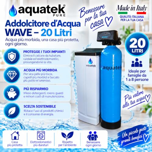 Aquatek Pure Wave 20 Litri Addolcitore Automatico Volume Tempo