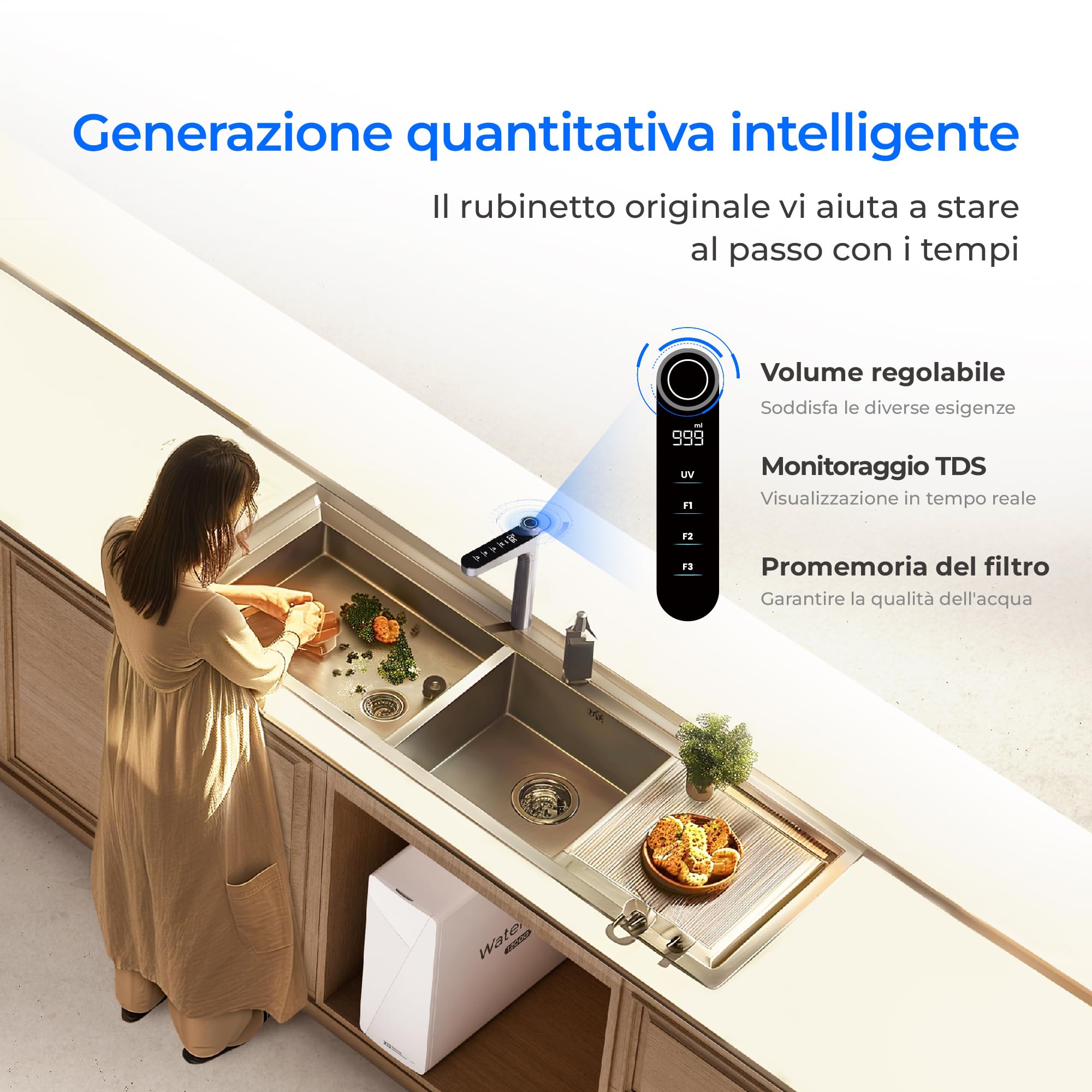 Waterdrop X12 Sistema Osmosi Inversa Alcalino pH+ 1200 GPD