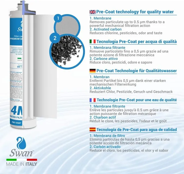 Bellerofonte Swan 4MF Filtro a baionetta 0,5 micron