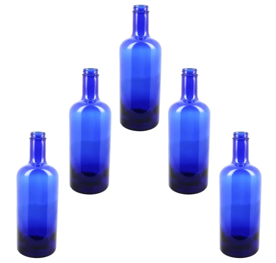 Bellerofonte Bottiglia Gin Vetro Blu 750 ml 5 pz con tappo