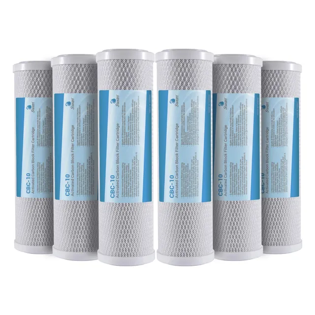 Bellerofonte Carbon Block CTO Filtro Acqua 10" 5 Micron 6 Pezzi