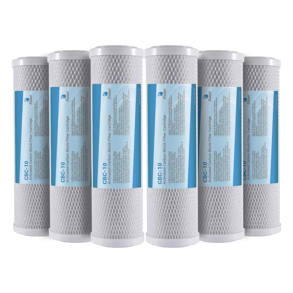 Bellerofonte Carbon Block CTO Filtro Acqua 10" 5 Micron 6 Pezzi