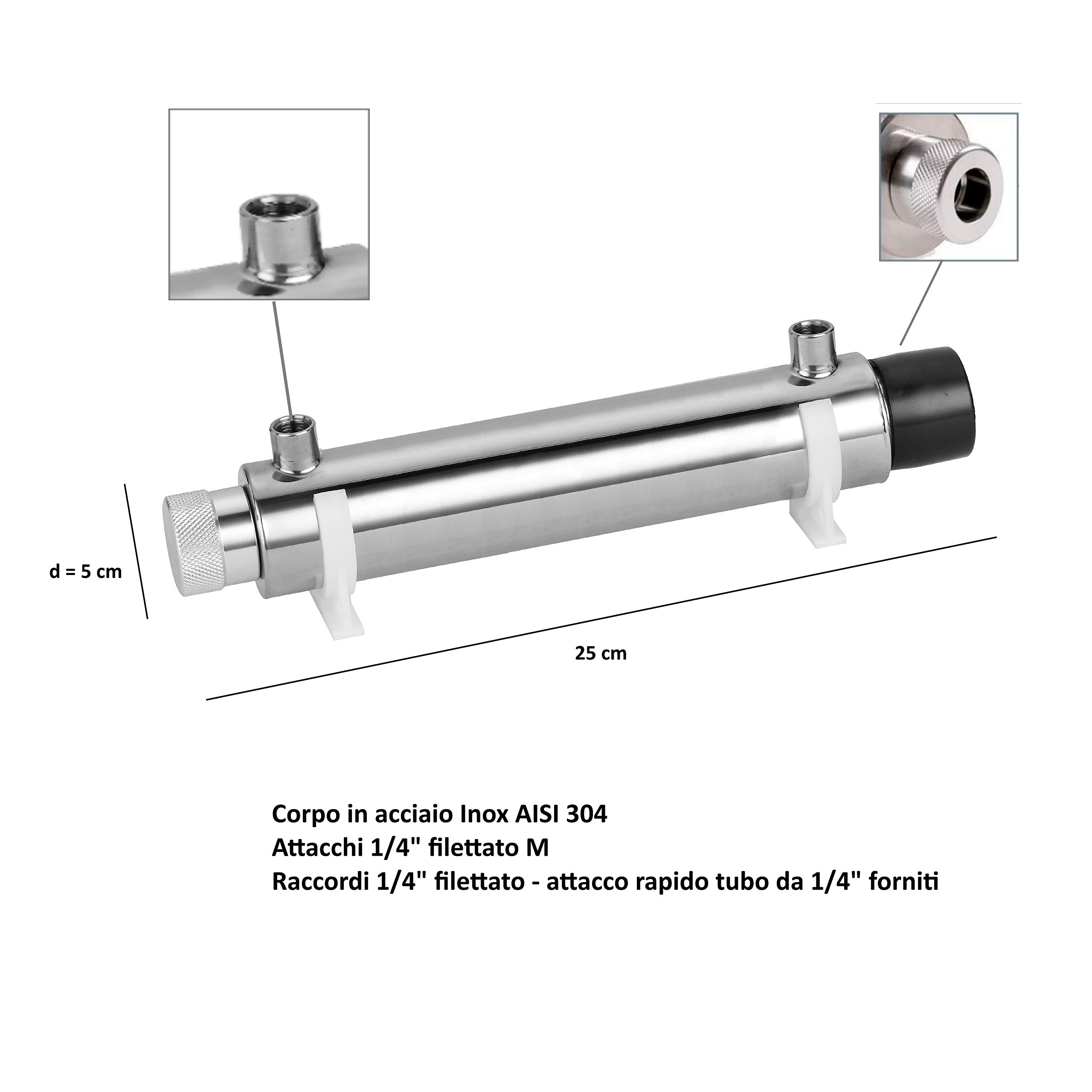 Bellerofonte Sterilizzatore UV 11W 4 l/min Acqua Potabile